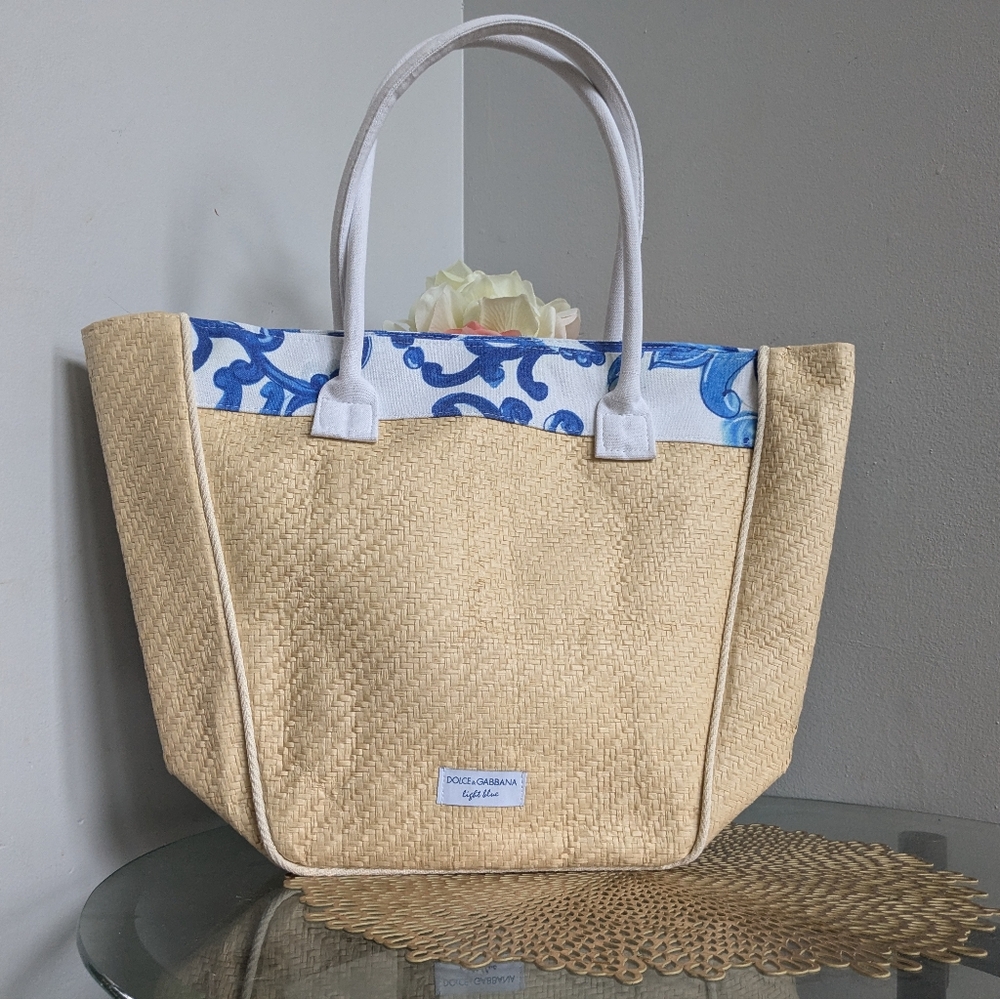 Dolce and Gabbana light blue tote bag